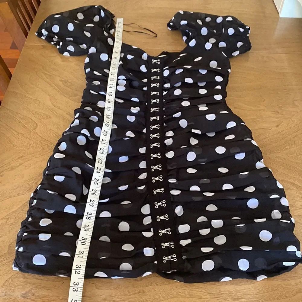 Urban Outfitters Black & White Skye Polka Dot Mini Dress Size Small - Picture 12 of 14